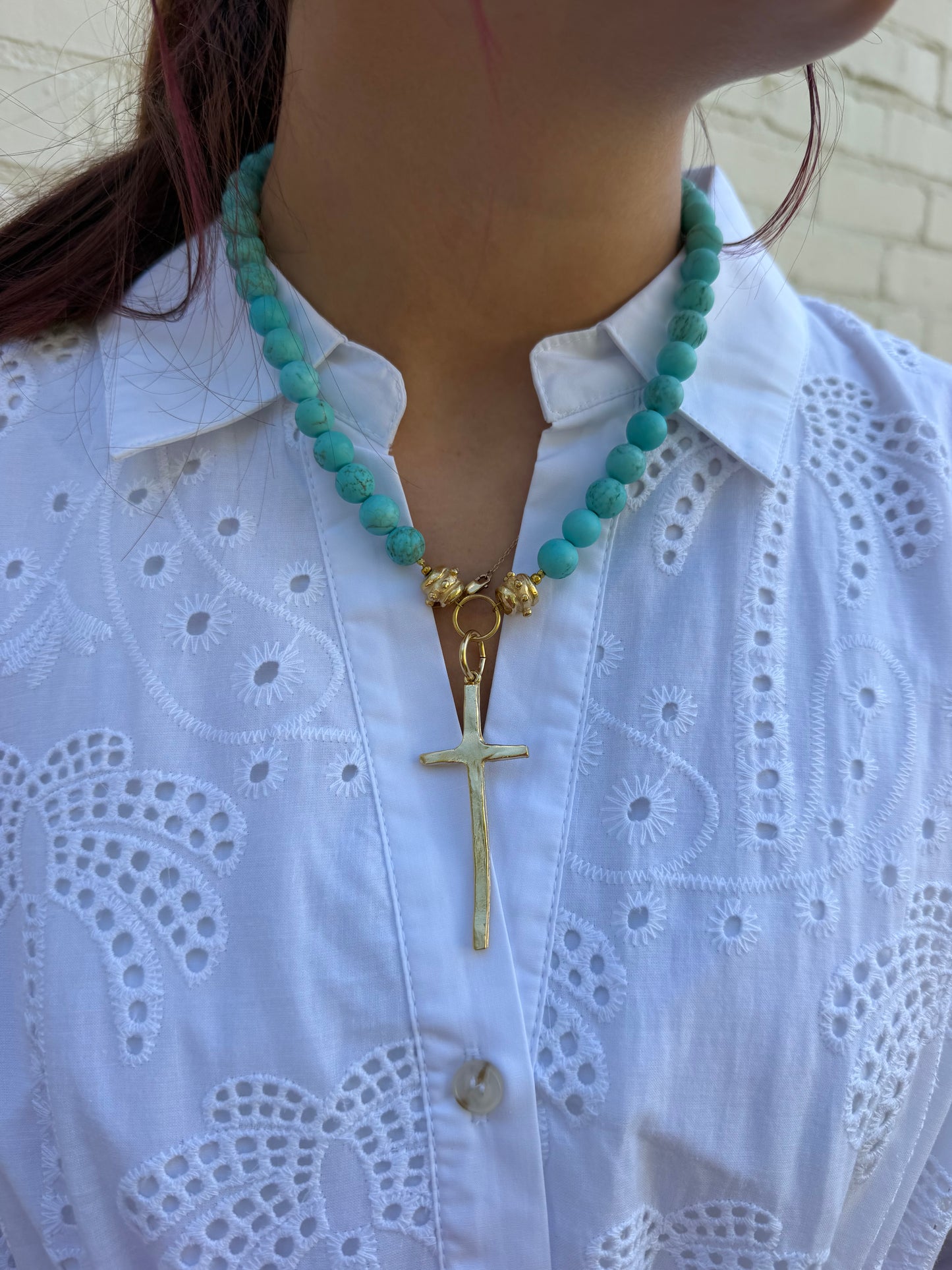 Turquoise Cross Necklace